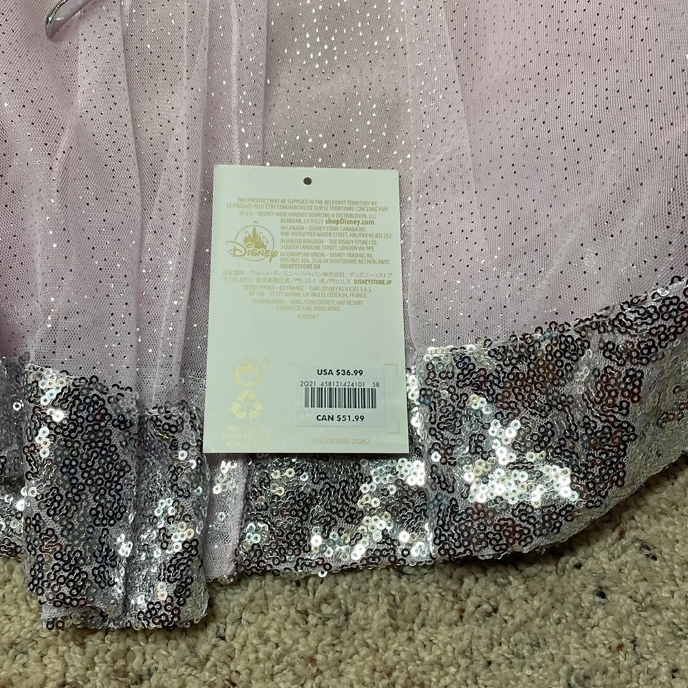Disney Princess pink dress up cape with sequins with crown headband, new w/tag!